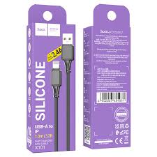 Hoco Assistant Silicone USB-A to Lightning Fast Charging Data Cable 1m (Black)