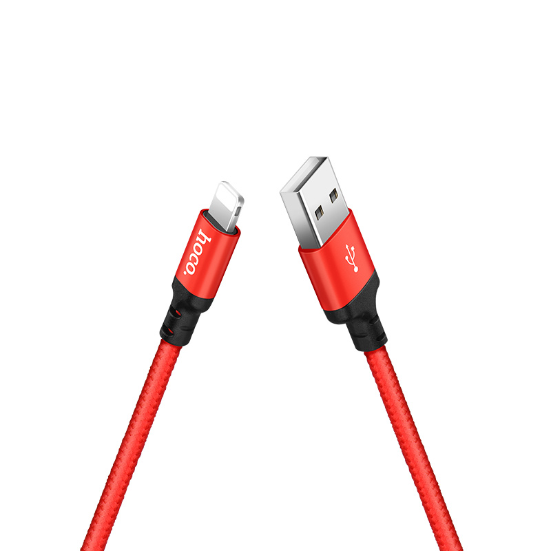 Hoco X14 Times Speed USB-A to Lightning Charging Data Cable – 2m (Red) thumbnail 2