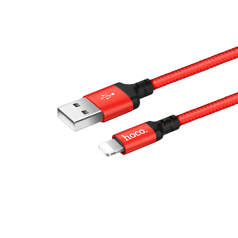 Hoco X14 Times Speed USB-A to Lightning Charging Data Cable – 2m (Red)