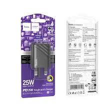 Hoco Puerto 25W USB-C PD Single Port Wall Charger – Fast Charge, Universal (Black)