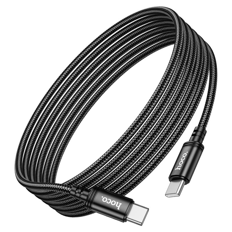 Hoco Radiance 3A USB-A to USB-C Extra Long Fast Charging Braided Data Cable – 3m (Black) thumbnail 2