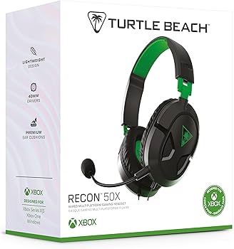 Turtle Beach Recon 50X Gaming Headset for Xbox Series X|S, Xbox One, PS5, PS4, Nintendo Switch, & PC COLOUR GREEN/BLACK