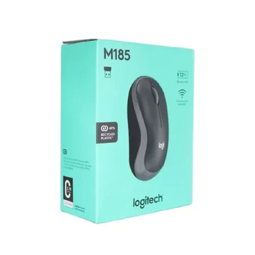Logitech M185 Wireless Mouse 2.4GHz with USB Mini Receiver 12-Month Battery Life 1000 DPI Optical Tracking Ambidextrous