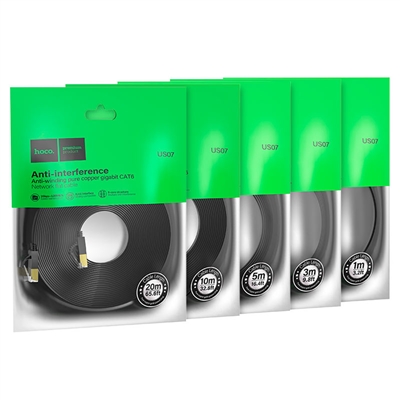 Hoco US07 Cat6 Pure Copper Flat Ethernet Network Cable 3 Meters