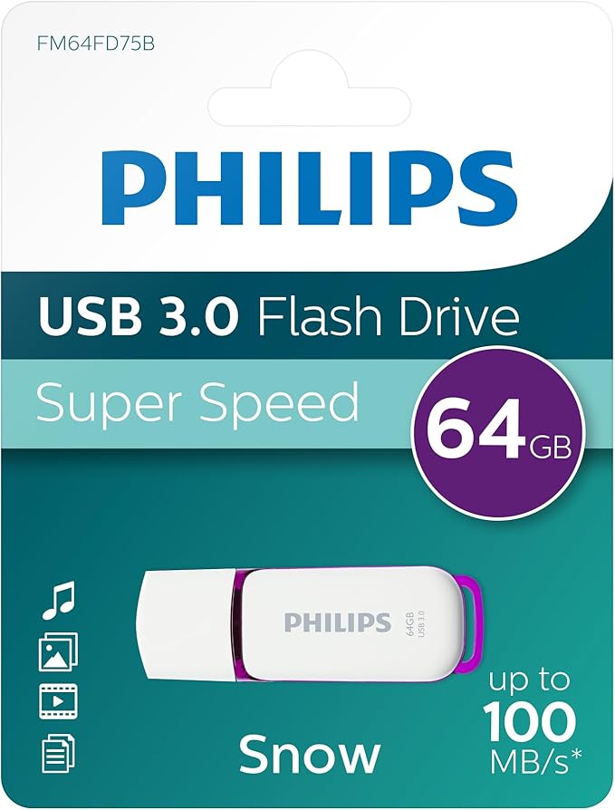 Philips Snow USB Flash Drive 64 GB, USB 3.0 - Purple