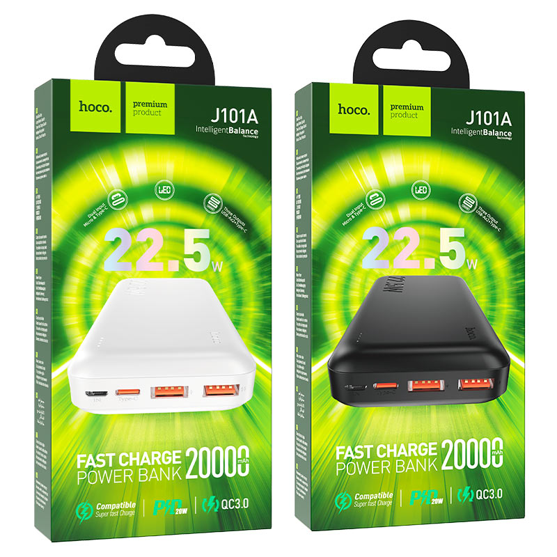 Hoco J101A Astute 22.5W Full Compatible Power bank (20000mAh) Black