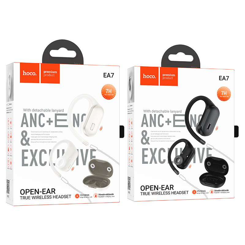 Hoco EA7 Suerte ANC+ENC Open Ear True Wireless Earbuds White/CREAM