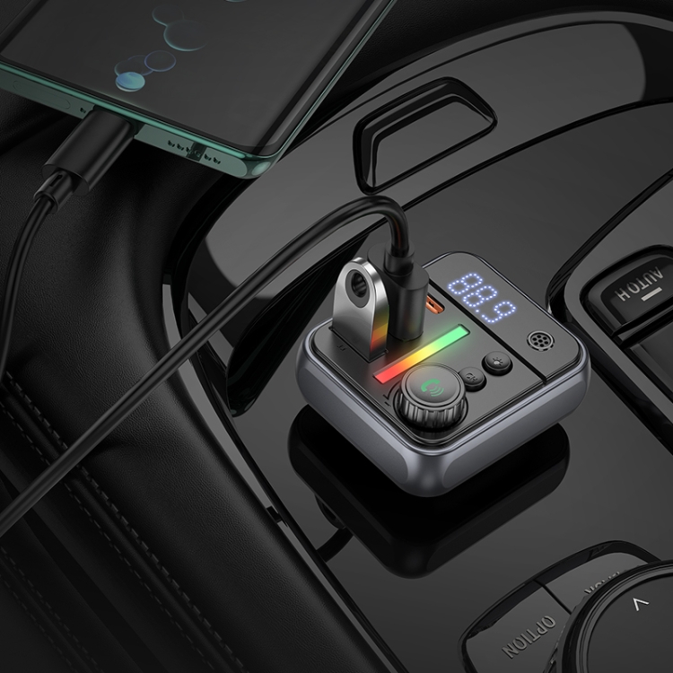 Borofone BC50 Ascenso PD20W & QC3.0 Car Bluetooth FM Transmitter(Black) thumbnail 3