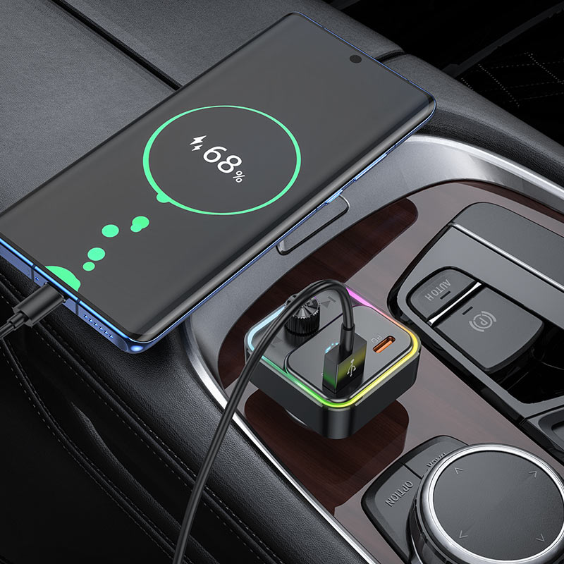 HOCO Car charger “E81 Fantasy” PD30W QC3.0 with wireless FM transmitter thumbnail 2