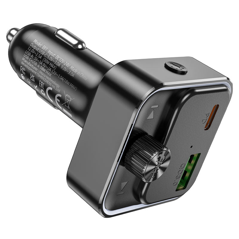 HOCO Car charger “E81 Fantasy” PD30W QC3.0 with wireless FM transmitter thumbnail 3