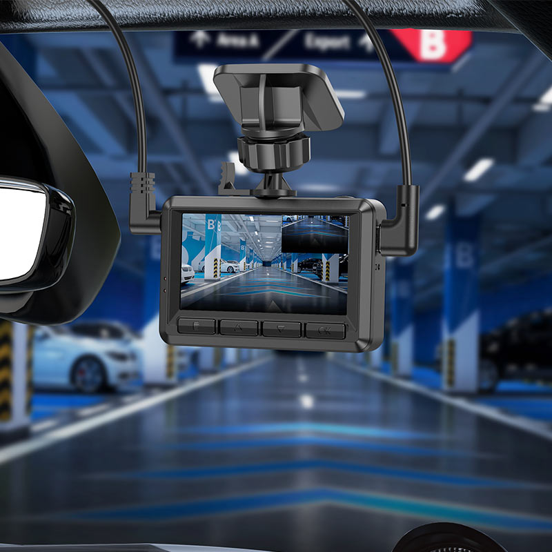 Hoco DV3 Driving Record with Screen Dash Camera (with rear camera) Black thumbnail 2