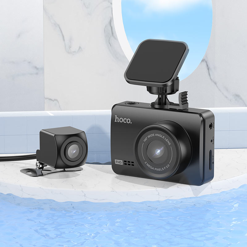 Hoco DV3 Driving Record with Screen Dash Camera (with rear camera) Black thumbnail 3