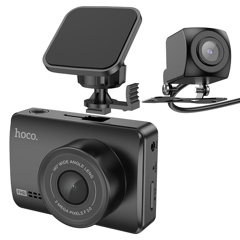 Hoco DV3 Driving Record with Screen Dash Camera (with rear camera) Black thumbnail 5