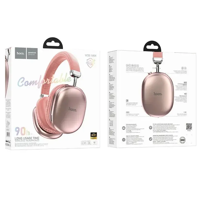 Hoco W35 MAX 90h Wireless BT Built-in MP3 Headphone (Pink)