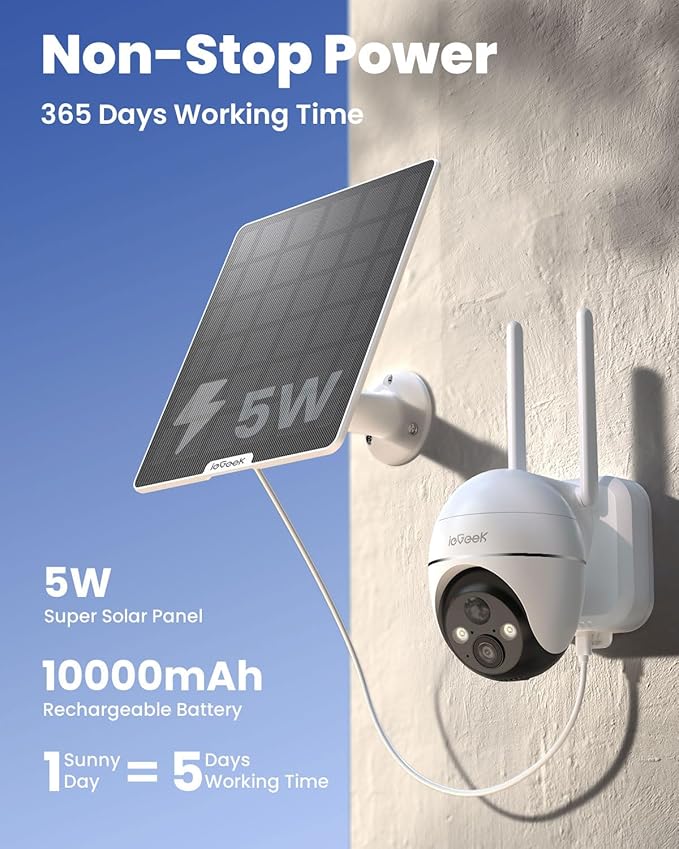 ieGeek Outdoor Security Camera - Solar-Powered SIM CARD 4G thumbnail 4