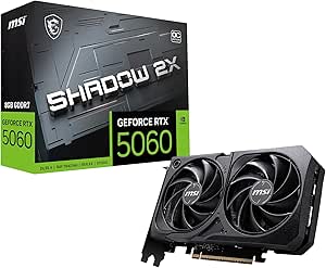 MSI GeForce RTX 5060 8G SHADOW 2X OC Graphics Card-8GB GDDR7 (28Gbps/128-bit), PCIe 5.0-HDMI, 3 x DisplayPort 2.1b