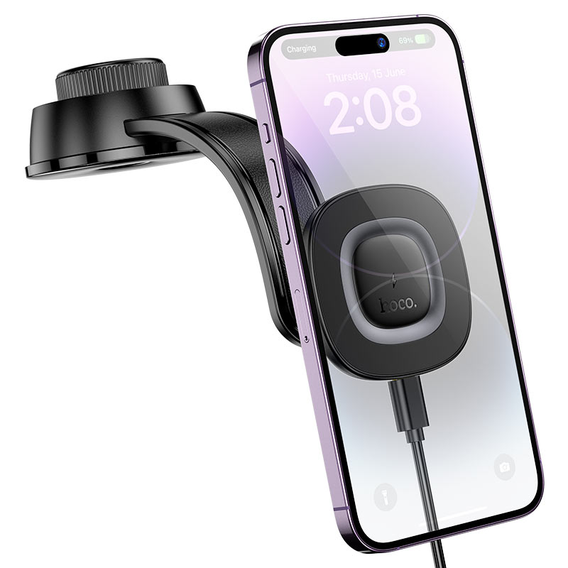 Hoco Magnetic Wireless Charging Car Phone Holder Dashboard Fast Charge HW31 thumbnail 2