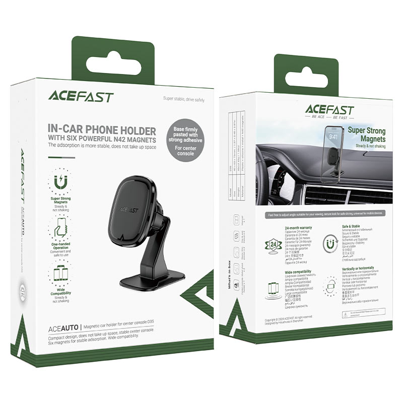 ACEFAST D35 Center Console Magnetic Car Holder Black