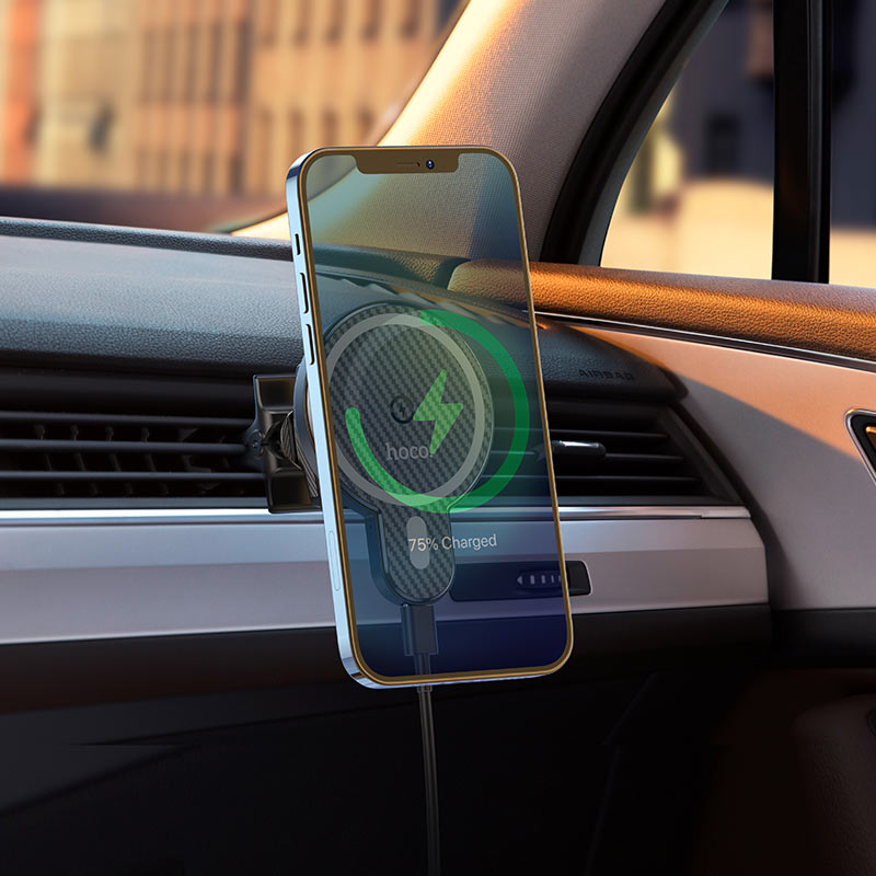 HOCO Car wireless charger “CA85 Ultra-fast” magnetic for air outlet thumbnail 2