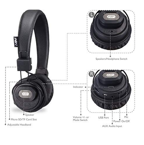 NIA X5SP Headset Wireless Stereo Bluetooth Headphones Bluetooth Speakers Fone de ouvido Bluetooth with Mic ( BLACK )
