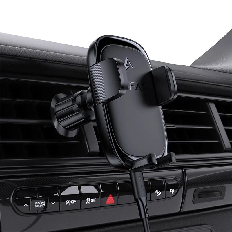 ACEFAST D48 Air Vent Mechanical Clamp Wireless Car Holder Black thumbnail 2