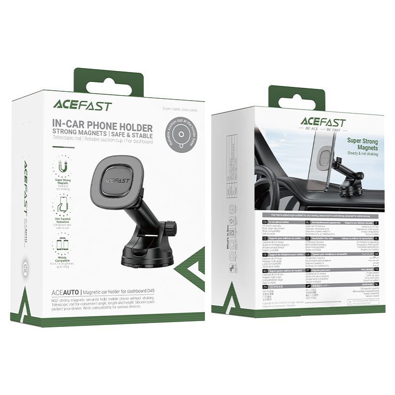 ACEFAST D45 Dash Board & Glass Magnetic Car Holder Black
