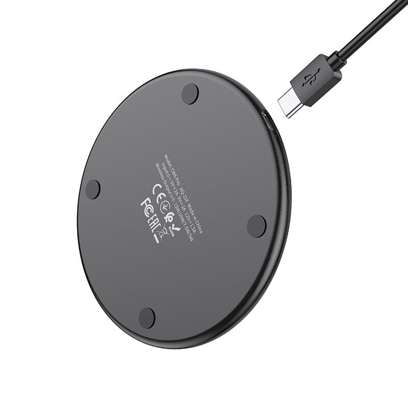 Hoco 15W Wireless Fast Charging Pad For iPhone 12 11 Pro Max LED Light Charge Indicator Wireless thumbnail 4