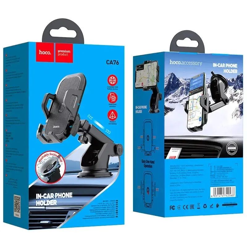 Hoco CA76 Touareg One-Touch Console In-Car Phone Holder Black