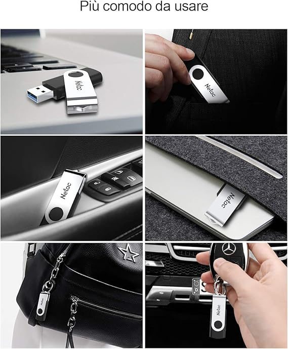 Netac 256G USB 3.0 Flash Drive, 360° Rotation Pen Drive, USB Flash Drive Reading Speed up to 90MB/sec thumbnail 3