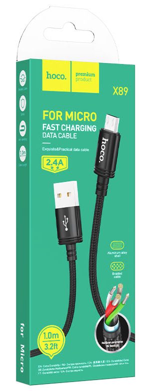 USB A to Micro USB Charging Cable 1 meter Hoco X89