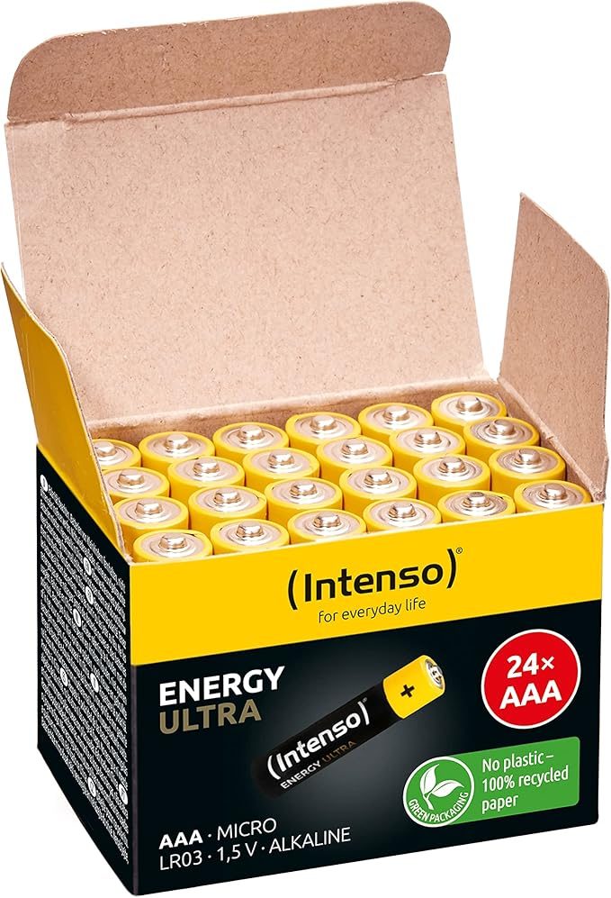 Intenso Energy Ultra AAA Micro LR03 Alkaline Batteries Box of 24 Yellow/Black thumbnail 2