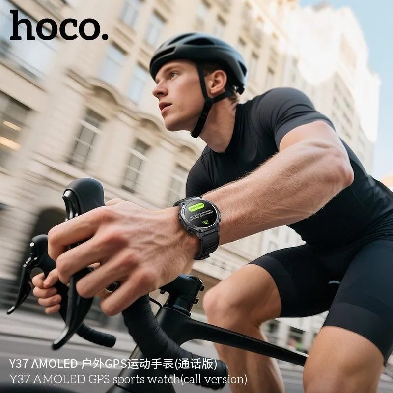 Hoco Y37 AMOLED Multi-GNSS Built-IN GPS Sports Watch Call Version Black thumbnail 2