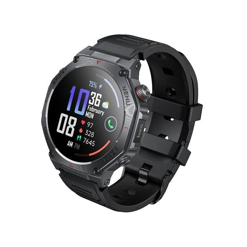 Hoco Y37 AMOLED Multi-GNSS Built-IN GPS Sports Watch Call Version Black thumbnail 3