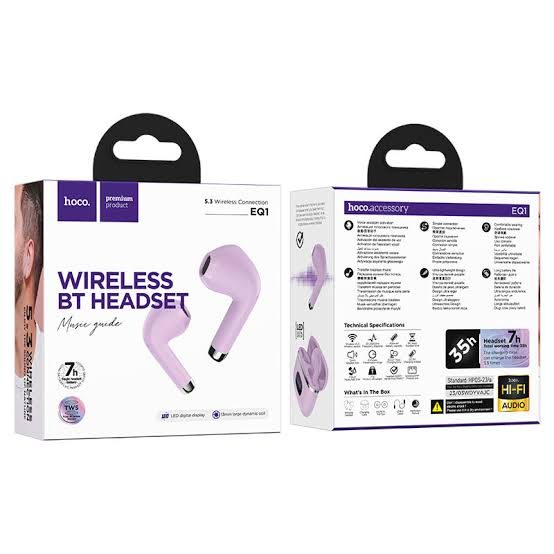 Hoco EQ1 Wireless Bluetooth Headset purple