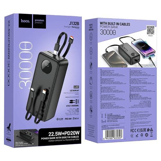 Hoco Power bank “J132B Sabio” 22.5W + PD20W 30000mAh