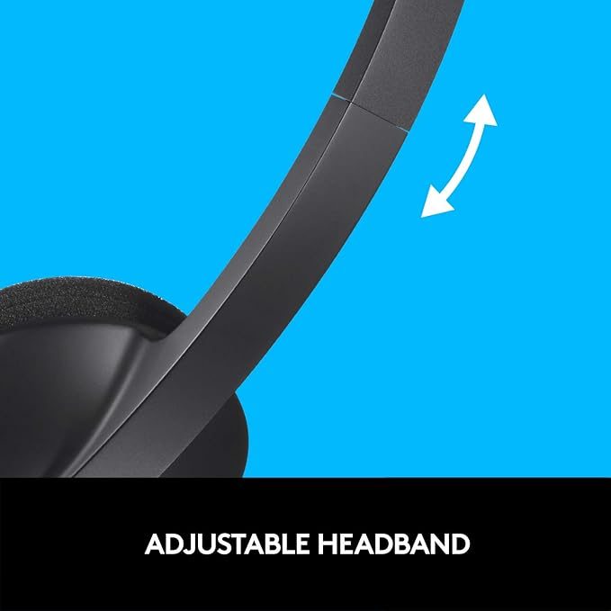 Logitech H340  USB Wired Headset Over-the-head, Over-the-ear Noise Cancelling Microphone Stereo Black thumbnail 5