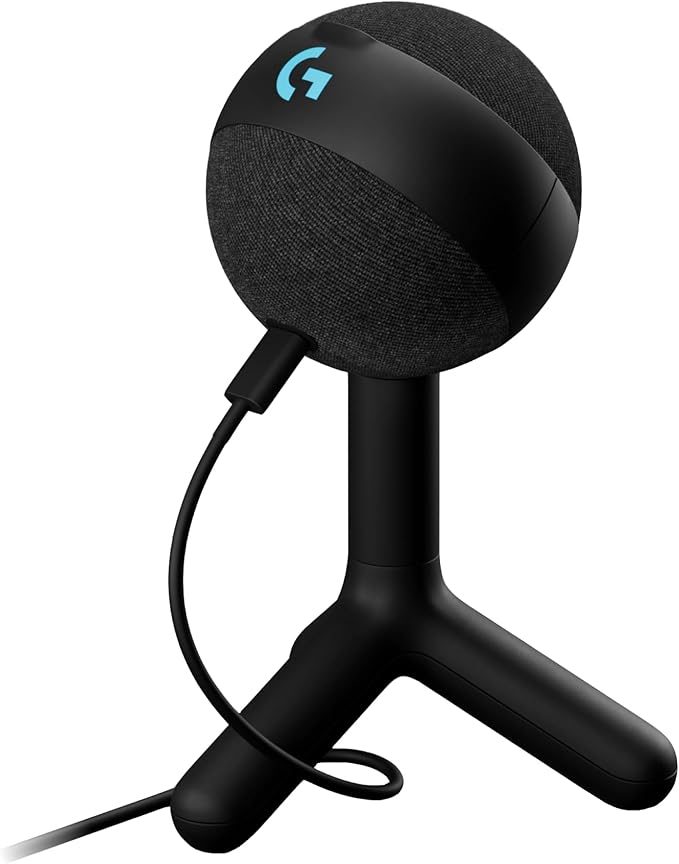 Logitech G Yeti Orb Condenser RGB Gaming Microphone with LIGHTSYNC, Mic for Streaming, Cardioid, USB Plug and Play for PC/Mac-Black