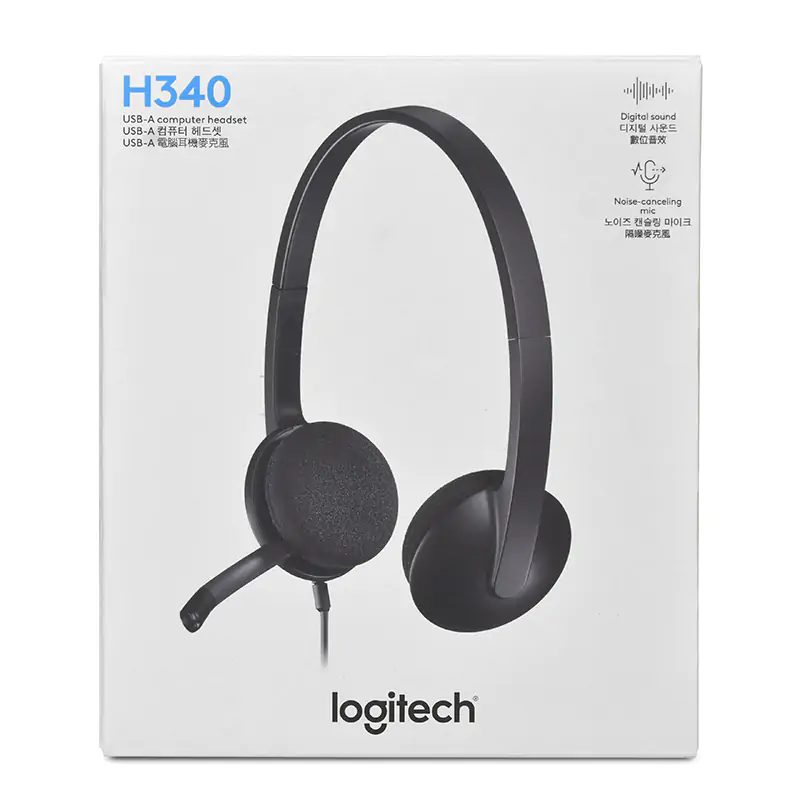 Logitech H340  USB Wired Headset Over-the-head, Over-the-ear Noise Cancelling Microphone Stereo Black