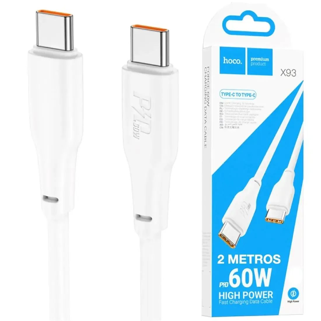 Hoco X93  Type-C to C 60W Charging Cable 2M White