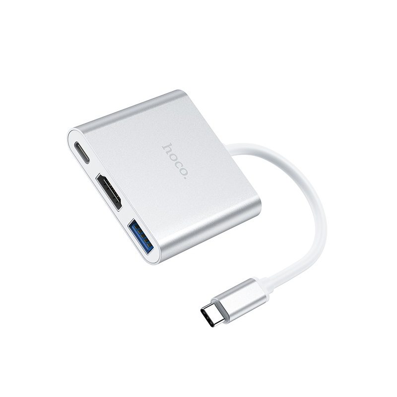Hoco HB14 Easy use hub converter Type-C to USB3.0 + HDTV + PD compatible with most operating systems. thumbnail 4