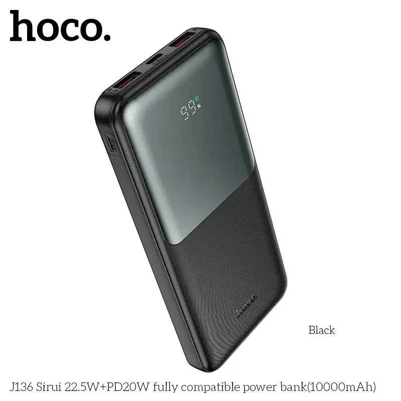 Hoco J136  22.5W+PD20W Power Bank 10000mAh Black thumbnail 2