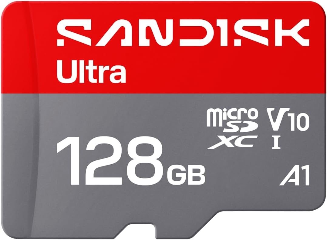 SanDisk Ultra MicroSDXC UHS-I Card, 128GB, SD Adapter, up to 195MB/s Read Speed, Full HD Video, V10, U1,