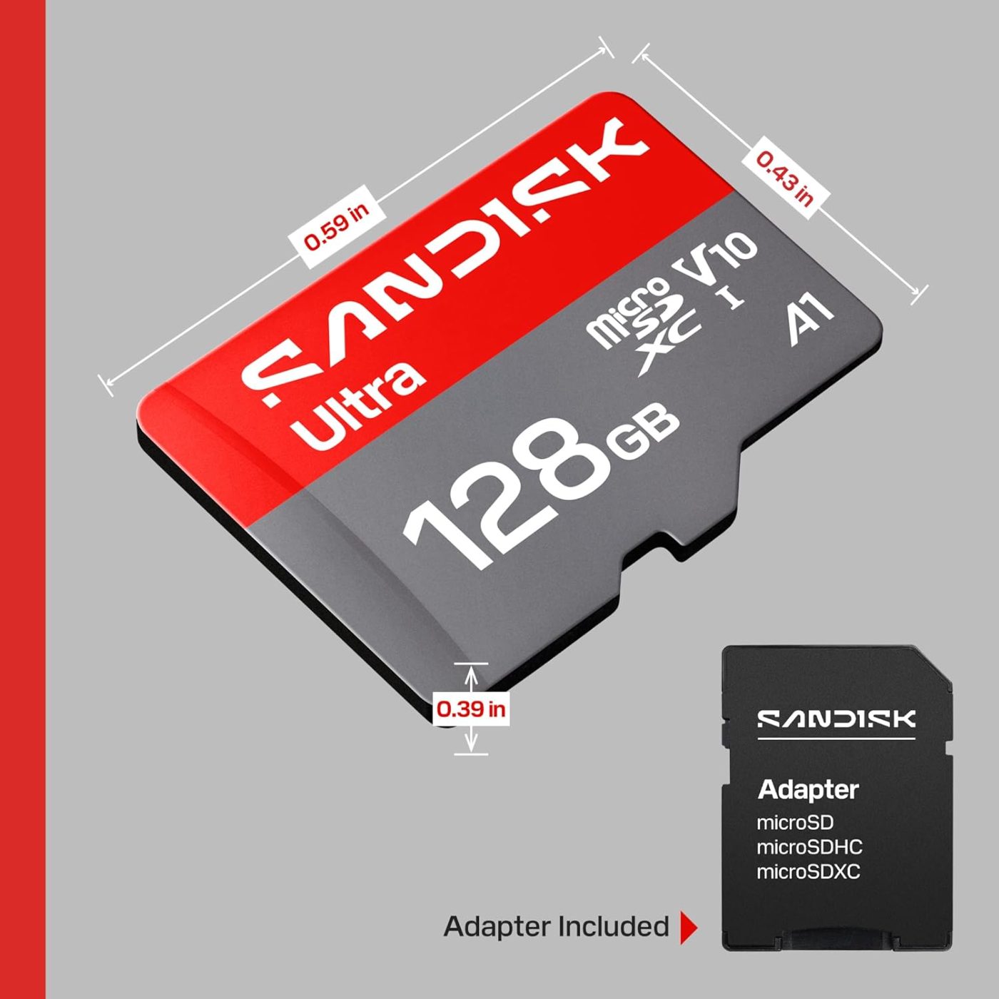 SanDisk Ultra MicroSDXC UHS-I Card, 128GB, SD Adapter, up to 195MB/s Read Speed, Full HD Video, V10, U1, thumbnail 4