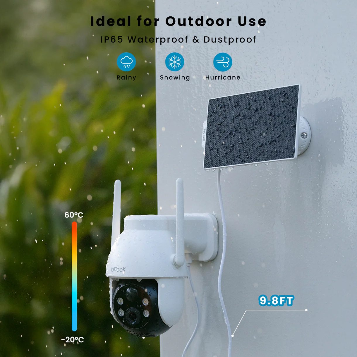 ieGeek Solar + wi-fi Security Camera - white
