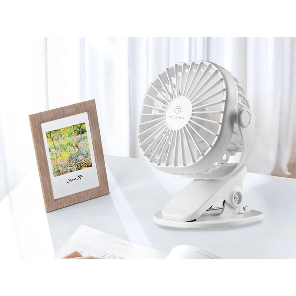 Portable Usb Silent Table Fan With Clip White thumbnail 3