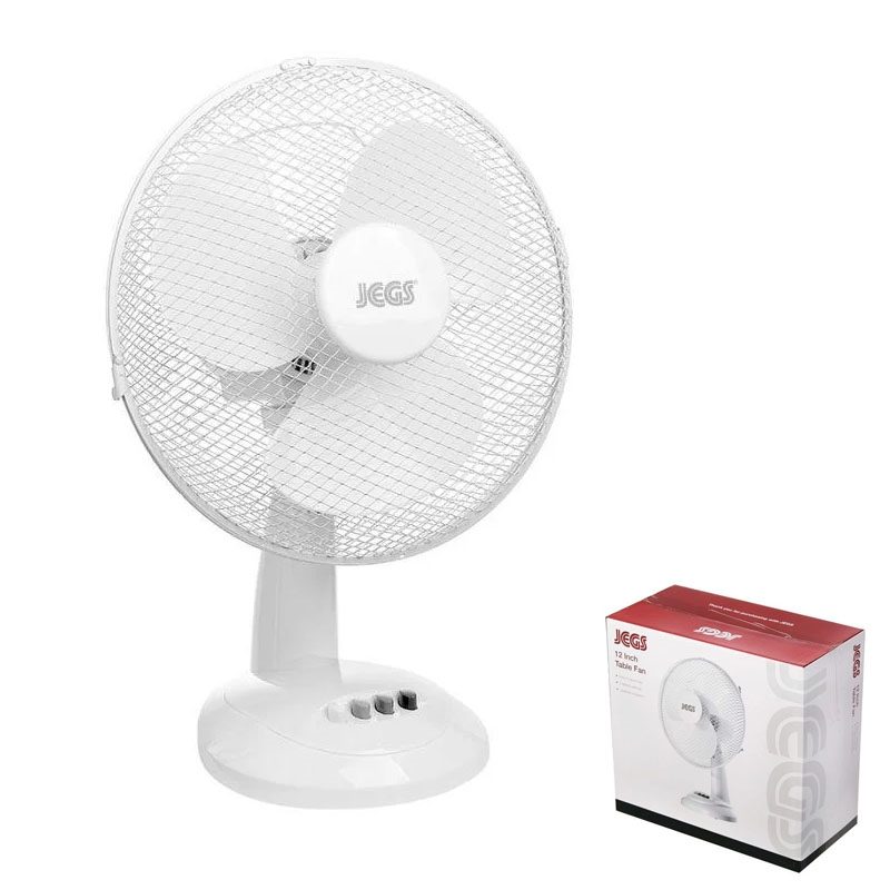 Home Basic 40W 3 Speed 12inch Table Fan (EU) White