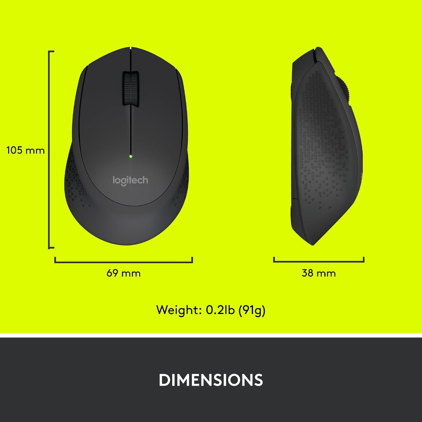 Logitech M280 Wireless Mouse, 2.4 GHz with USB Nano Receiver, 1000 DPI Optical Tracking, 3 Buttons, 18 Month Battery thumbnail 5