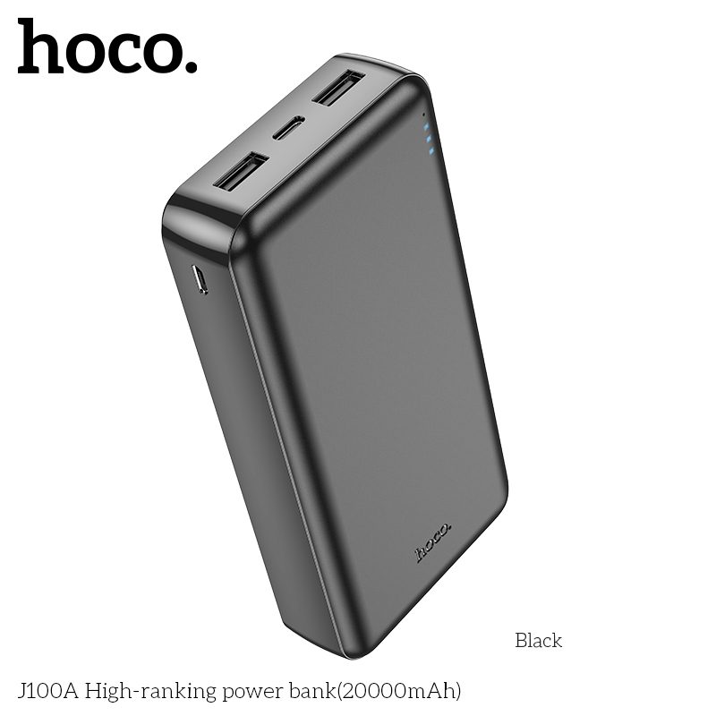 Hoco J100A High-Ranking Power Bank(20000mAh) Black thumbnail 2