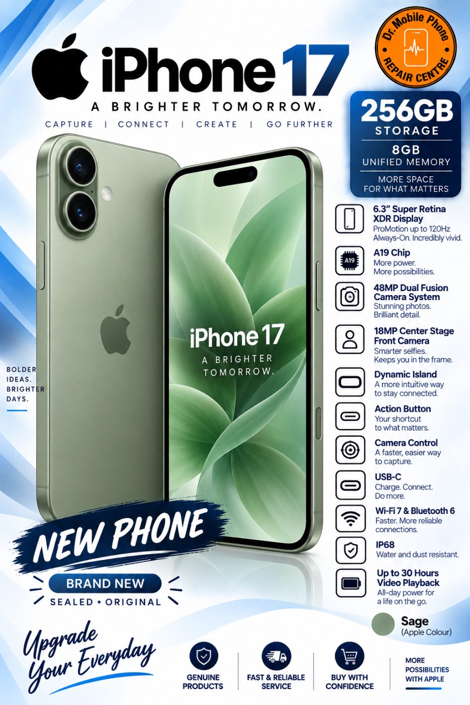 IPHONE 17 256GB NEW PHONE / SAGE COLOUR