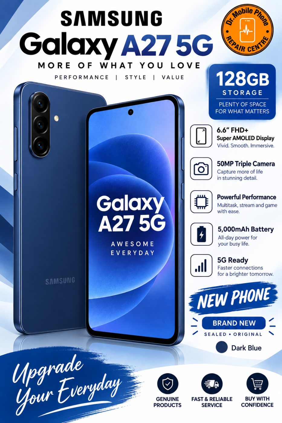 Samsung Galaxy A27 – 128GB – Dark Blue